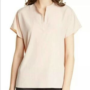 Eileen Fisher Women's Madarin Collar Blouse Top in Dune F19OSZ Size XS
